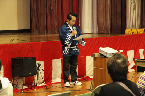 会員の思いの詰まった祭りを楽しんで、と垰村会長があいさつ