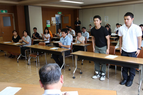 選手紹介のようす