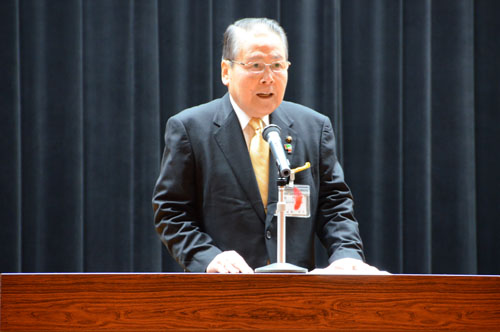 訓示をする南野市長