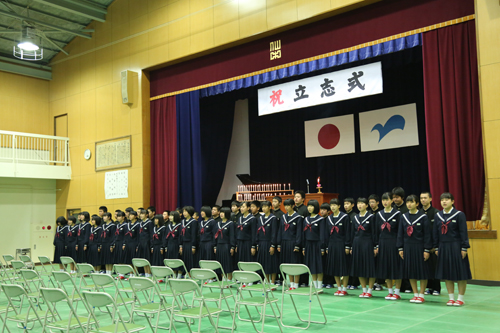 この日は、仙崎中学校でも立志式が行われた