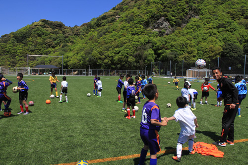 レノファ山口によるサッカー教室や第1回長門市長杯ジュニアサッカー大会が行われた