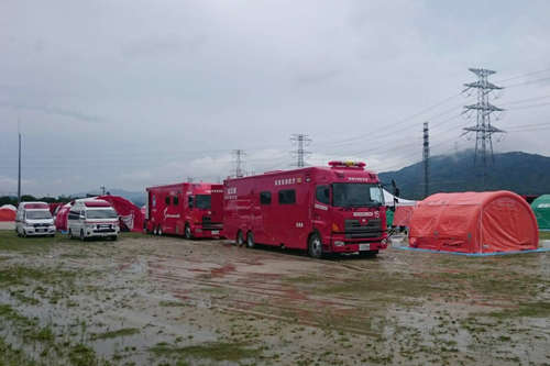 九州北部の被災地で「緊急消防援助隊山口県隊」の一員として救助活動を実施
