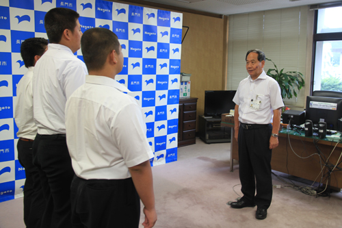 「体調管理してベストの状態で試合に臨んでほしい」と大西市長