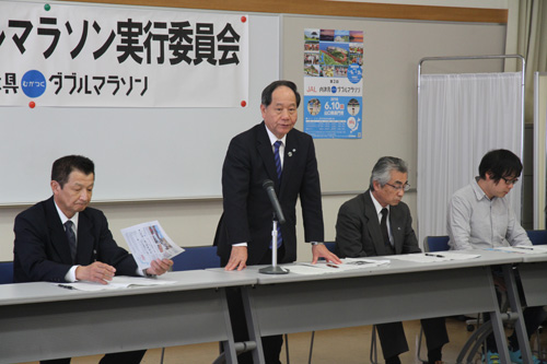 「JAL向津具ダブルマラソンとして定着し、初夏の風物詩として全国に発信できるよう取り組みたい」と大西市長