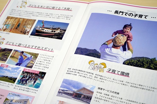 移住者のインタビューや長門市での子育て情報などが掲載