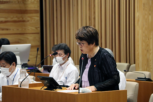総務民生委員会の審査結果を報告する岩藤委員長