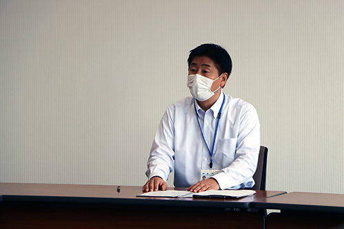 長門市からひとりの感染者も出さないよう予防対策の徹底について話す江原市長