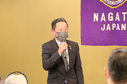 「皆さんのご協力に感謝したい」と話す長門ライオンズクラブ・兼澤会長