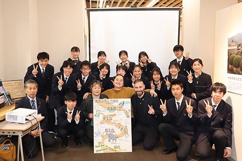 大津緑洋高校英語部とヒストリアながとが博学連携の取組を実施