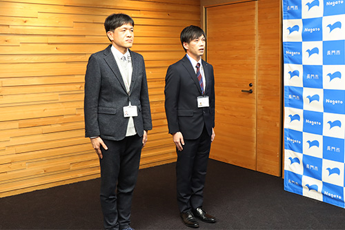 石川県輪島市へ派遣される芳川課長補佐と西原主査