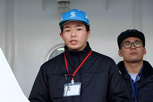 実習生を代表し、大津緑葉高校2年生中川颯太さんが決意表明しました